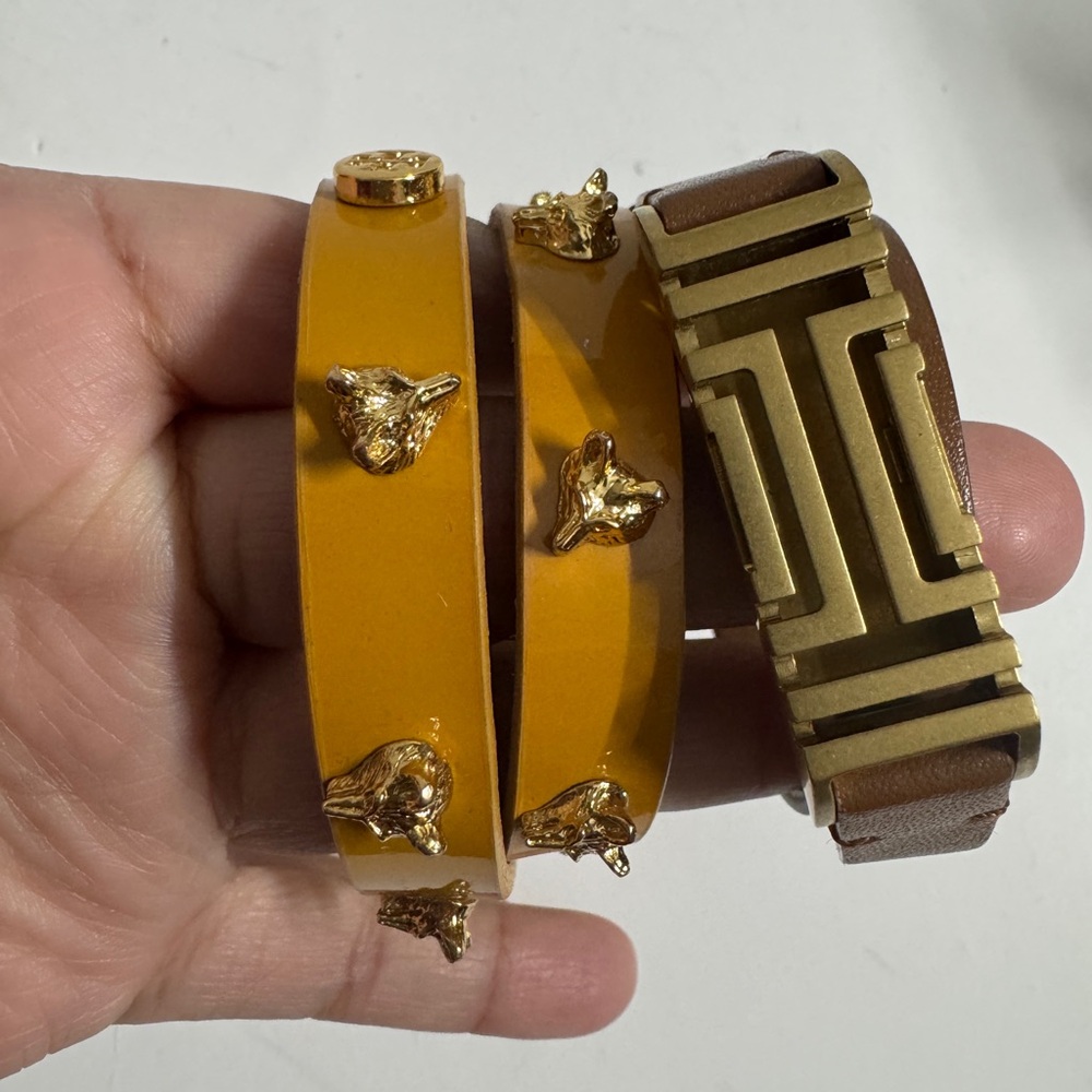 Tory Bruch double wrap stud bracelet bundle